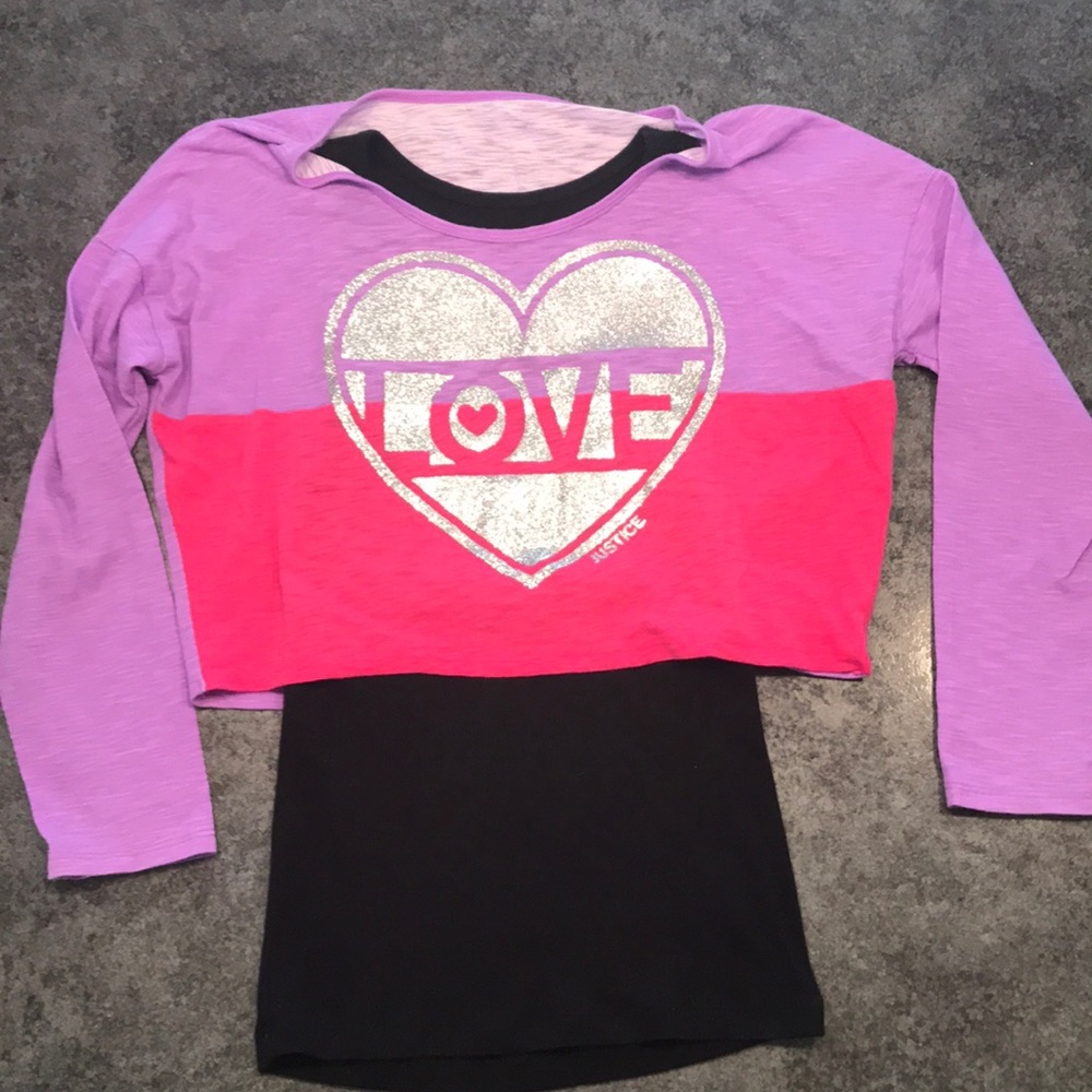 Justice Long Sleeve Shirt Girl Size 10